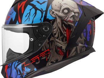 LS2 FF820 RAPID III ZOMBIE II, MOTO ĶIVERE, melna, sarkana, zila