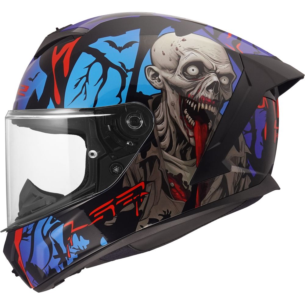 LS2 FF820 RAPID III ZOMBIE II, MOTO ĶIVERE, melna, sarkana, zila LS2 FF820 RAPID III ZOMBIE II, MOTO ĶIVERE, melna, sarkana, zila