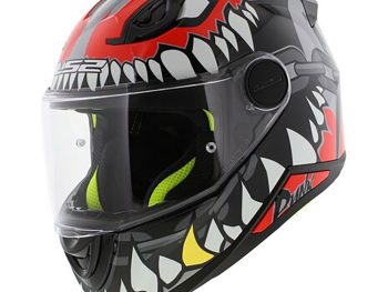 LS2 FF812 KID PUNK bērnu, MOTO ĶIVERE, pelēka, sarkana