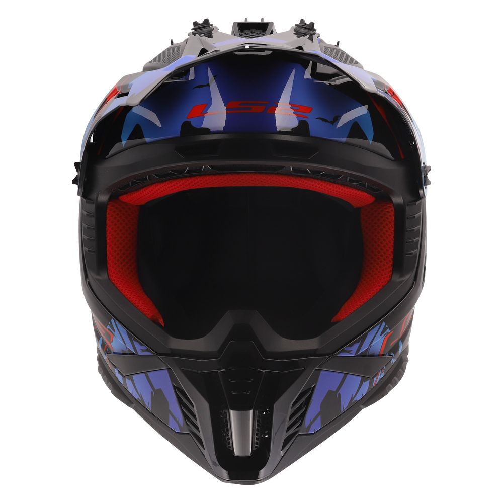 LS2 MX708 FAST II ZOMBIE II, MOTO ĶIVERE, melna, sarkana, zila LS2 MX708 FAST II ZOMBIE II, MOTO ĶIVERE, melna, sarkana, zila - Image 5