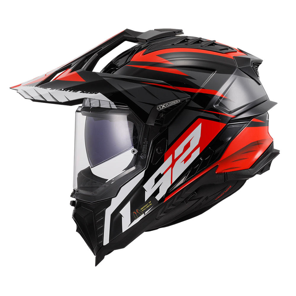 LS2 MX701 EXPLORER SPIRE, MOTO ĶIVERE, melns/ titāns/ sarkans LS2 MX701 EXPLORER SPIRE, MOTO ĶIVERE, melns/ titāns/ sarkans - Image 2