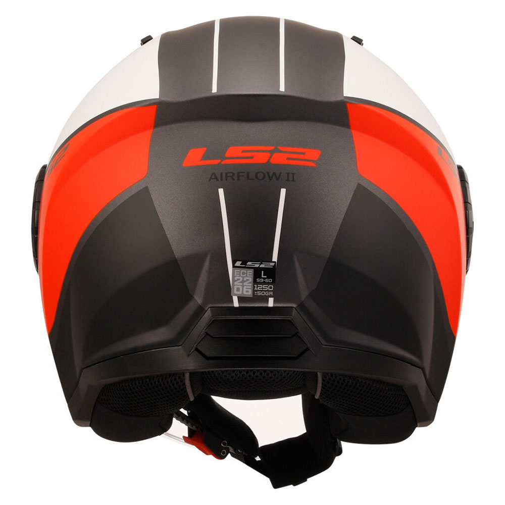 LS2 OF616 AIRFLOW II COVER, MOTO ĶIVERE, matēti balta-sarkana LS2 OF616 AIRFLOW II COVER, MOTO ĶIVERE, matēti balta-sarkana - Image 2