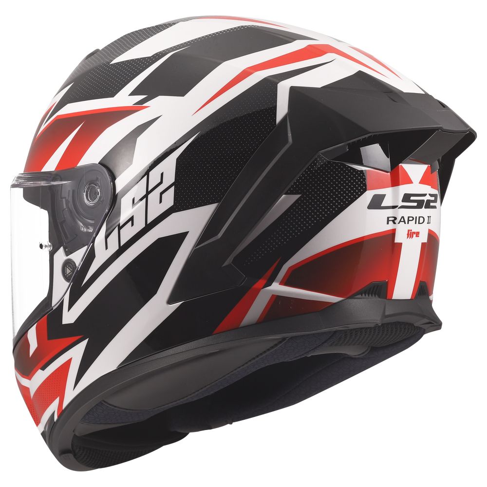 LS2 FF820 RAPID III XTREM, MOTO ĶIVERE, balta, melna, sarkana LS2 FF820 RAPID III XTREM, MOTO ĶIVERE, balta, melna, sarkana - Image 3
