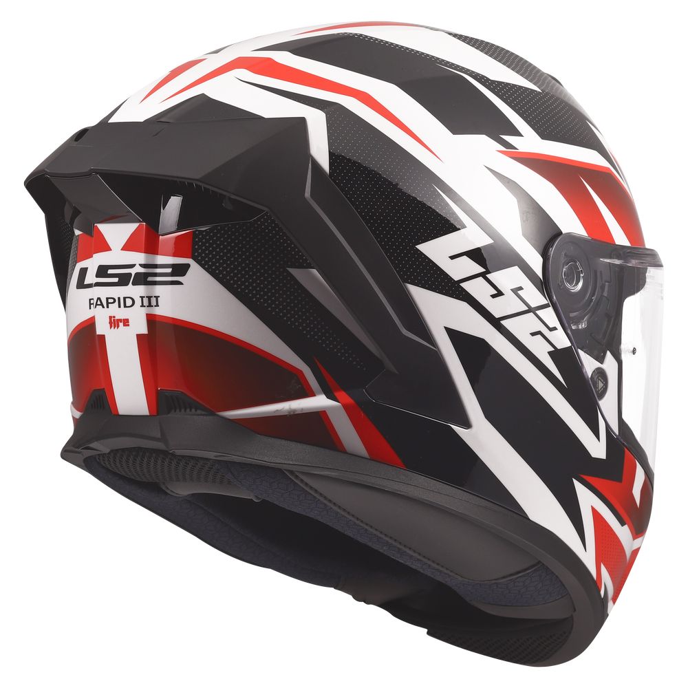 LS2 FF820 RAPID III XTREM, MOTO ĶIVERE, balta, melna, sarkana LS2 FF820 RAPID III XTREM, MOTO ĶIVERE, balta, melna, sarkana - Image 11