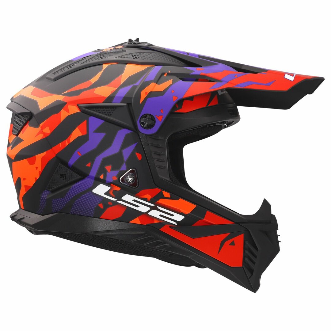 LS2 MX708 FAST II GROTESK, MOTO ĶIVERE, violeta, oranža LS2 MX708 FAST II GROTESK, MOTO ĶIVERE, violeta, oranža - Image 6