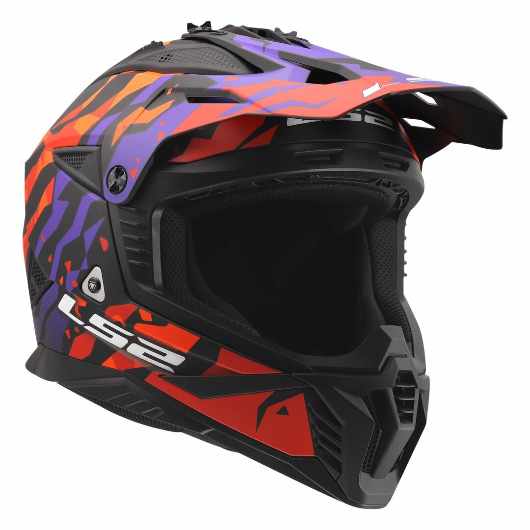 LS2 MX708 FAST II GROTESK, MOTO ĶIVERE, violeta, oranža LS2 MX708 FAST II GROTESK, MOTO ĶIVERE, violeta, oranža - Image 7