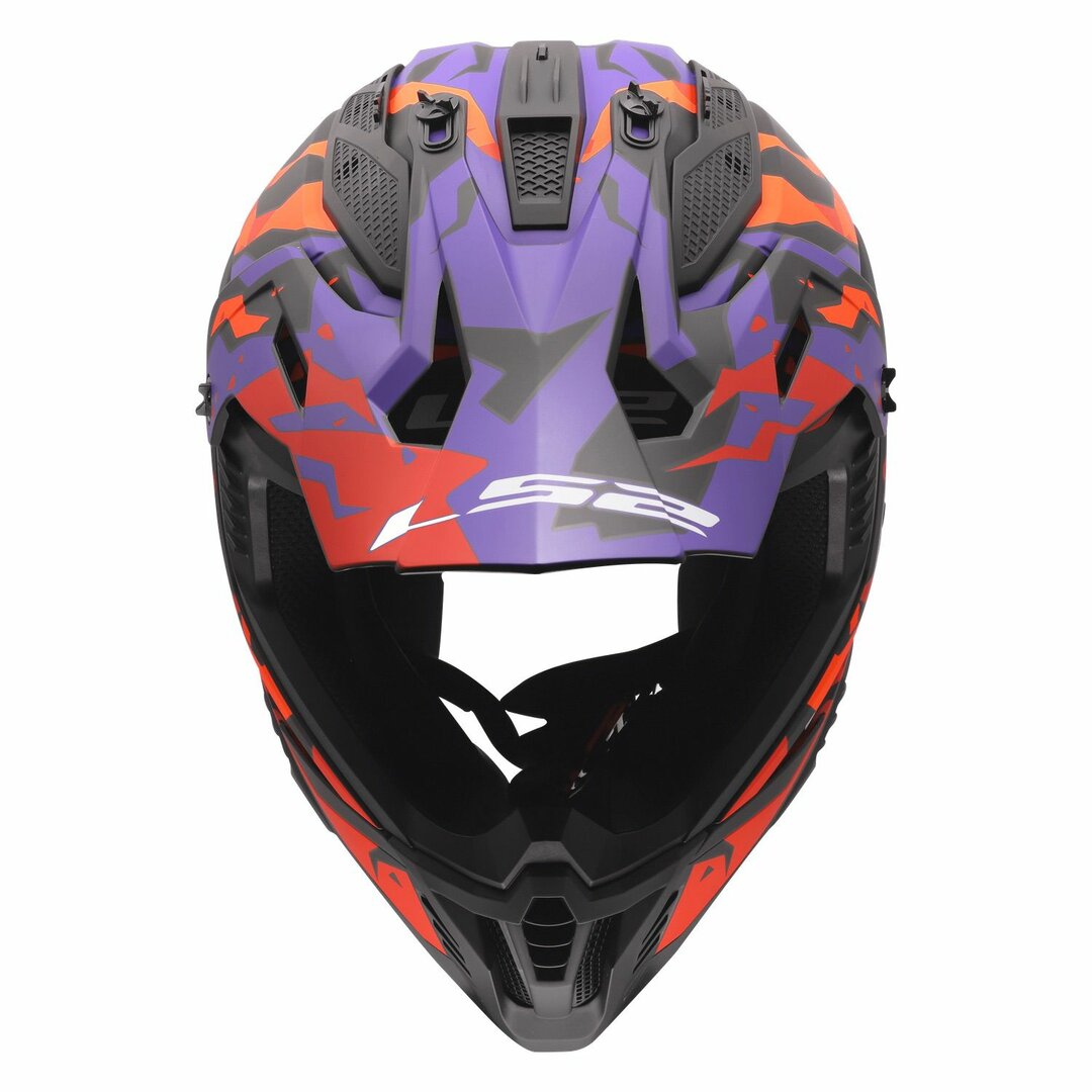 LS2 MX708 FAST II GROTESK, MOTO ĶIVERE, violeta, oranža LS2 MX708 FAST II GROTESK, MOTO ĶIVERE, violeta, oranža - Image 10