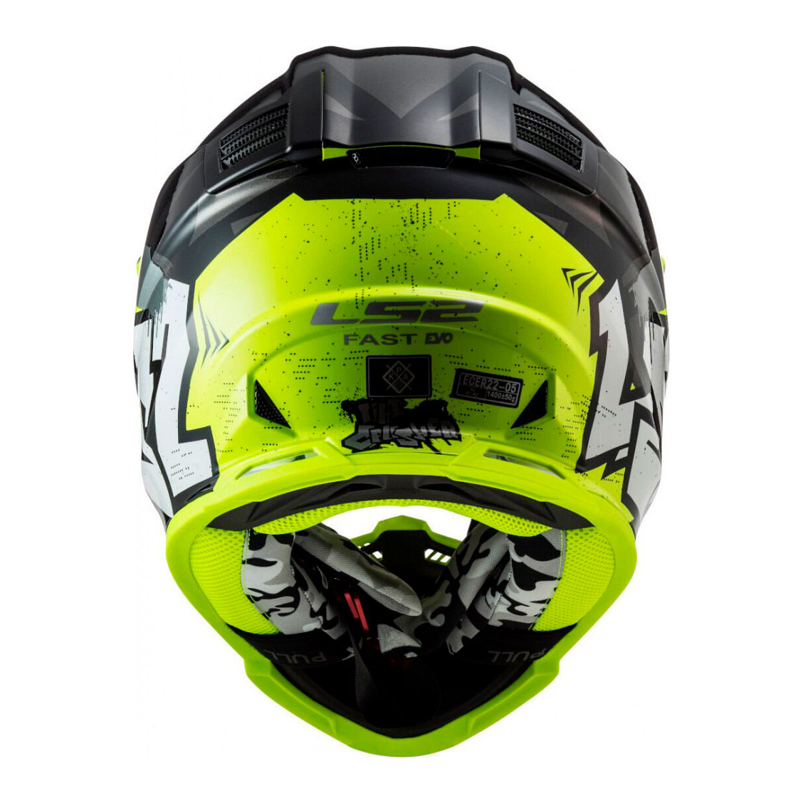 LS2 MX437 FAST EVO MINI CRUSHER, MOTO ĶIVERE, - melna dzeltena LS2 MX437 FAST EVO MINI CRUSHER, MOTO ĶIVERE, - melna dzeltena - Image 2