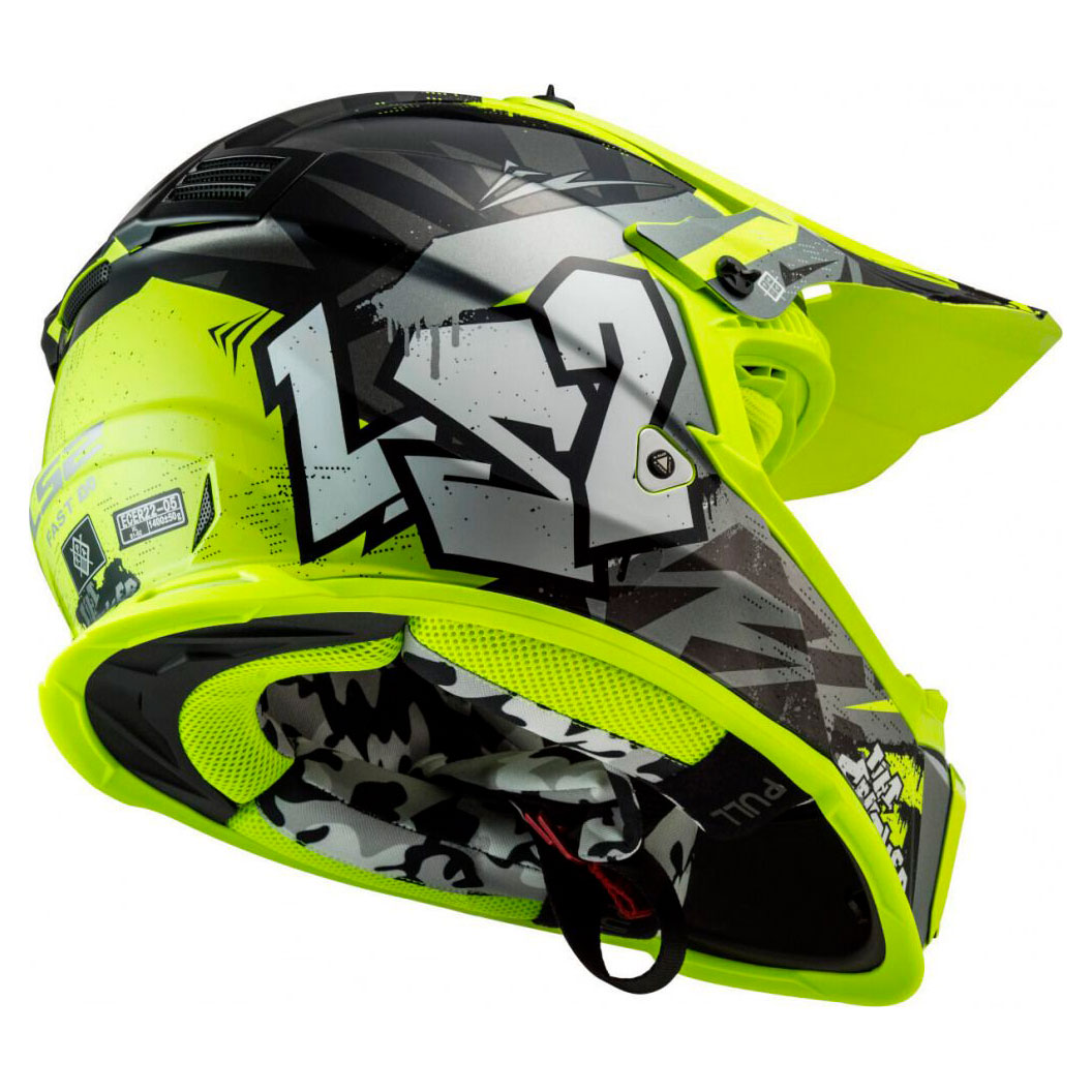 LS2 MX437 FAST EVO MINI CRUSHER, MOTO ĶIVERE, - melna dzeltena LS2 MX437 FAST EVO MINI CRUSHER, MOTO ĶIVERE, - melna dzeltena - Image 4