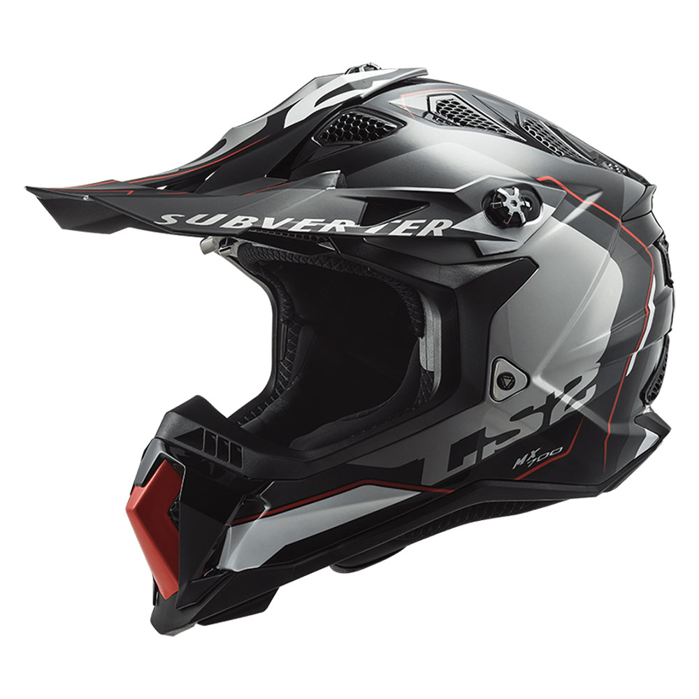 LS2 MX700 SUBVERTER EVO II ARCHED, MOTO ĶIVERE, sudraba, titāna LS2 MX700 SUBVERTER EVO II ARCHED, MOTO ĶIVERE, sudraba, titāna