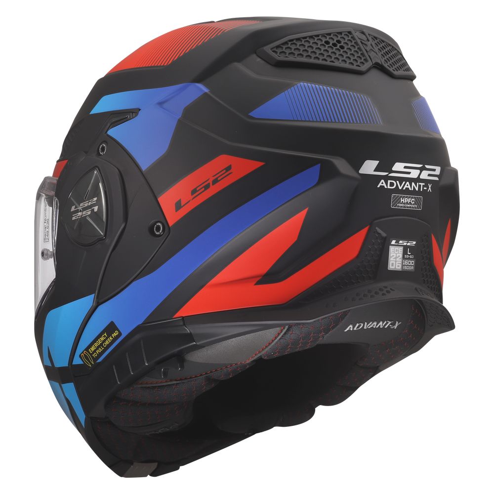 LS2 FF901 ADVANT X NOVA, MOTO ĶIVERE, melna, sarkana, zila LS2 FF901 ADVANT X NOVA, MOTO ĶIVERE, melna, sarkana, zila - Image 8