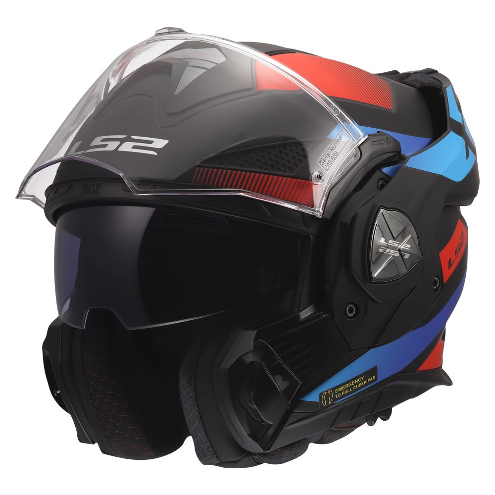 LS2 FF901 ADVANT X NOVA, MOTO ĶIVERE, melna, sarkana, zila LS2 FF901 ADVANT X NOVA, MOTO ĶIVERE, melna, sarkana, zila - Image 2