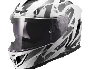 LS2 FF818 STORM III KAOS, MOTO ĶIVERE, balta, pelēka