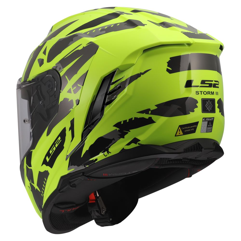 LS2 FF818 STORM III KAOS, MOTO ĶIVERE, dzeltenzaļa LS2 FF818 STORM III KAOS, MOTO ĶIVERE, dzeltenzaļa - Image 4