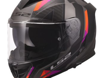 LS2 FF818 STORM III SPORTY, MOTO ĶIVERE, pelēka, violeta