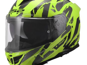 LS2 FF818 STORM III KAOS, MOTO ĶIVERE, dzeltenzaļa
