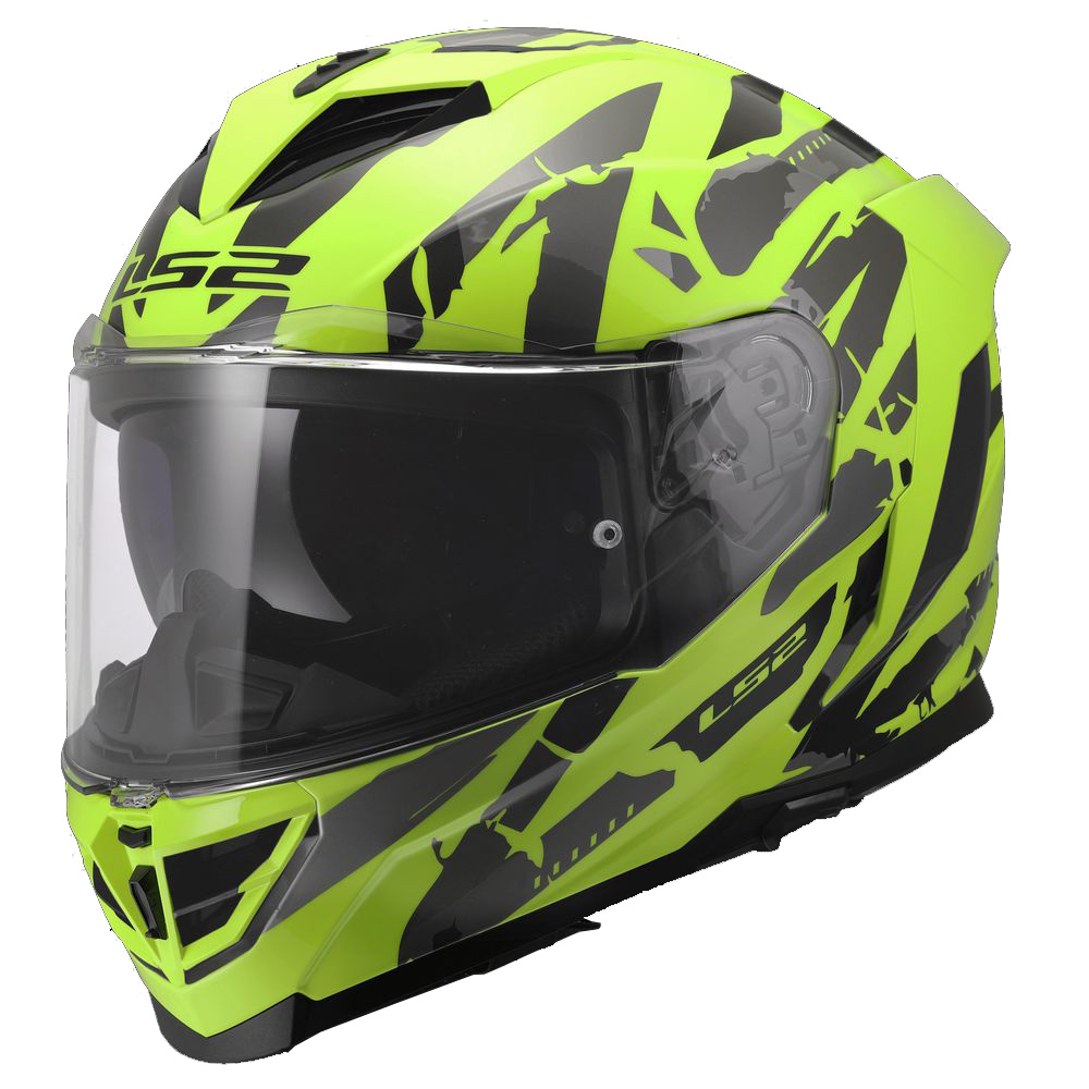 LS2 FF818 STORM III KAOS, MOTO ĶIVERE, dzeltenzaļa LS2 FF818 STORM III KAOS, MOTO ĶIVERE, dzeltenzaļa