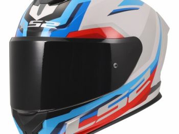 LS2 FF820 RAPID III HYPER, MOTO ĶIVERE, balta, zila, sarkana