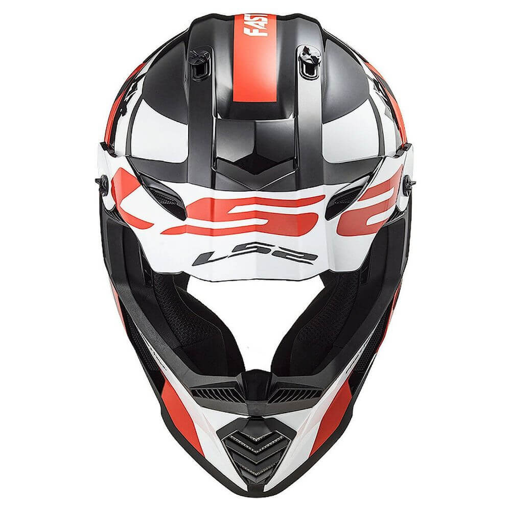 LS2 MX437 FAST EVO STRIKE, MOTO ĶIVERE, melna, sarkana, balta LS2 MX437 FAST EVO STRIKE, MOTO ĶIVERE, melna, sarkana, balta - Image 4