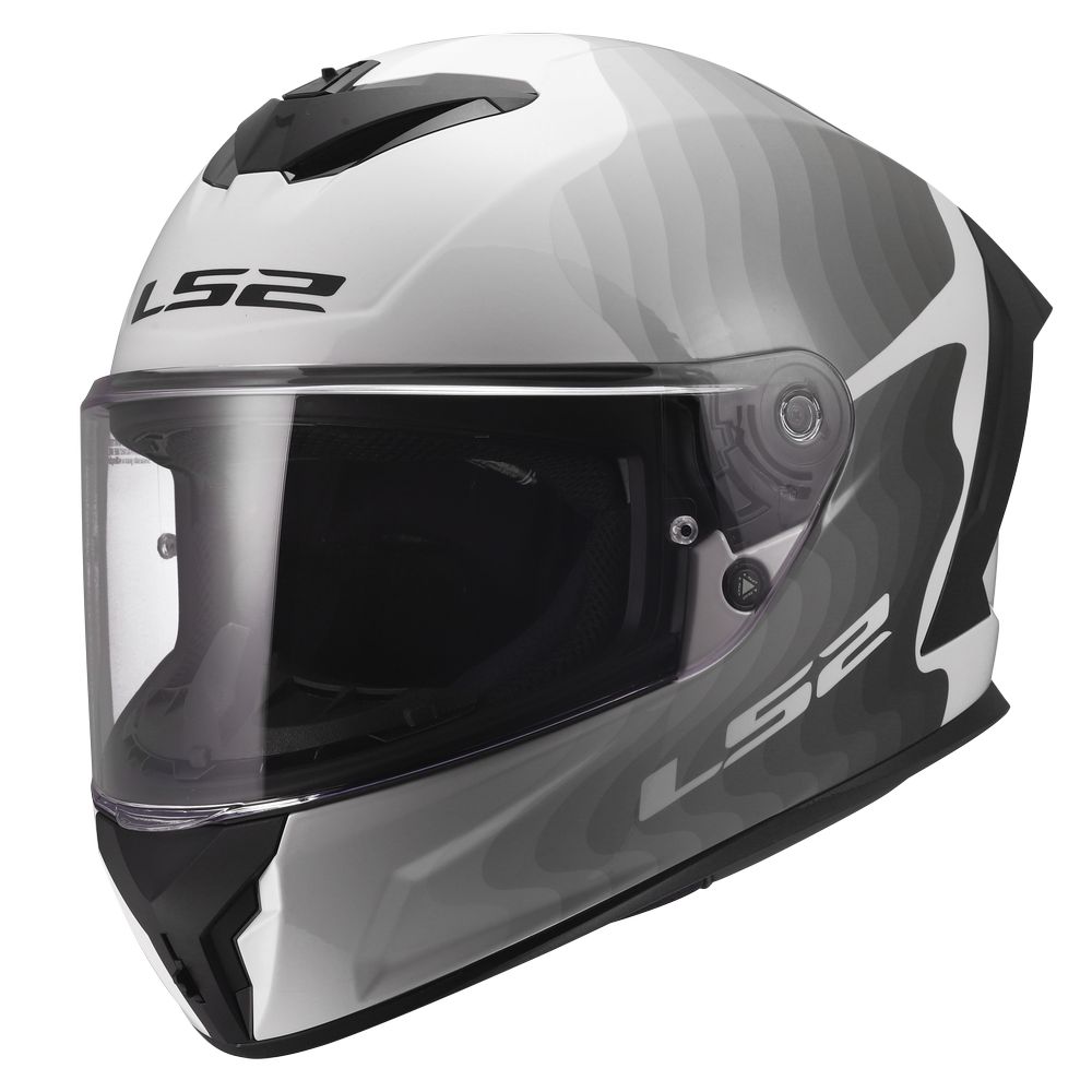 LS2 FF820 RAPID III FLOW, MOTO ĶIVERE, balta, pelēka LS2 FF820 RAPID III FLOW, MOTO ĶIVERE, balta, pelēka