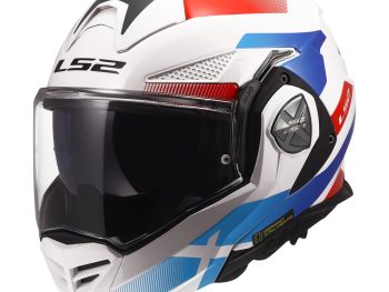 LS2 FF901 ADVANT X NOVA, MOTO ĶIVERE, balta zila sarkana