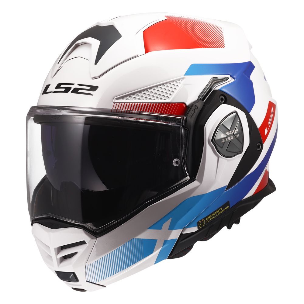 LS2 FF901 ADVANT X NOVA, MOTO ĶIVERE, balta zila sarkana LS2 FF901 ADVANT X NOVA, MOTO ĶIVERE, balta zila sarkana