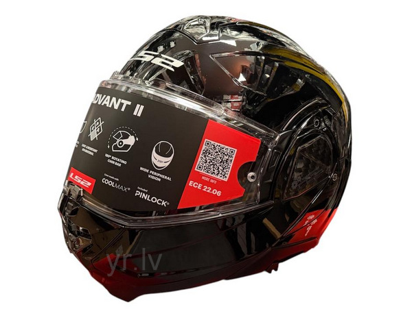 LS2 FF910 ADVANT II SOLID, MOTO ĶIVERE, melna spīdīga LS2 FF910 ADVANT II SOLID, MOTO ĶIVERE, melna spīdīga