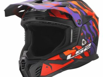 LS2 MX708 FAST II GROTESK, MOTO ĶIVERE, violeta, oranža
