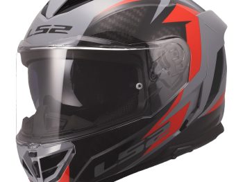 LS2 FF818 STORM III DYNAMO, MOTO ĶIVERE, pelēka, sarkana