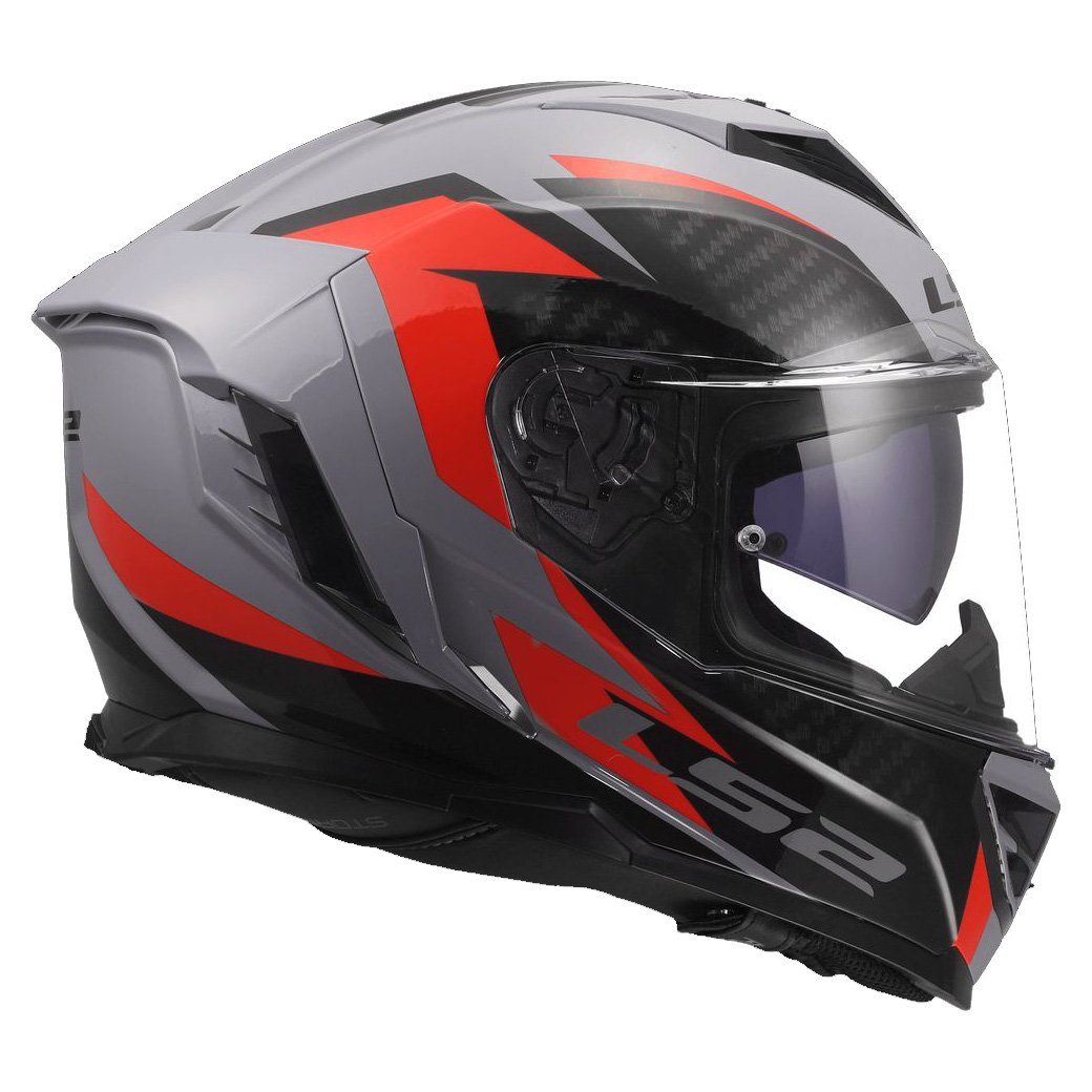 LS2 FF818 STORM III DYNAMO, MOTO ĶIVERE, pelēka, sarkana LS2 FF818 STORM III DYNAMO, MOTO ĶIVERE, pelēka, sarkana - Image 4