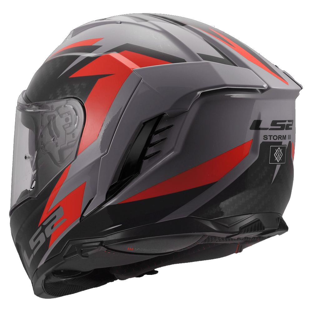 LS2 FF818 STORM III DYNAMO, MOTO ĶIVERE, pelēka, sarkana LS2 FF818 STORM III DYNAMO, MOTO ĶIVERE, pelēka, sarkana - Image 5