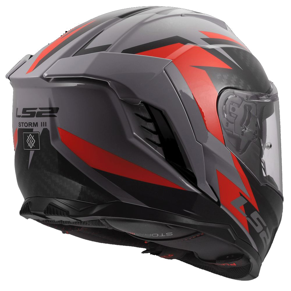 LS2 FF818 STORM III DYNAMO, MOTO ĶIVERE, pelēka, sarkana LS2 FF818 STORM III DYNAMO, MOTO ĶIVERE, pelēka, sarkana - Image 10