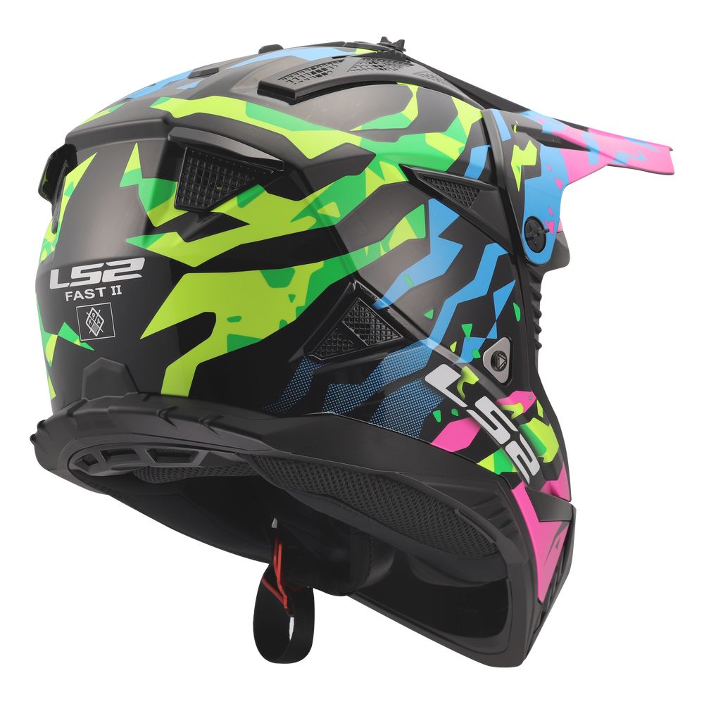 LS2 MX708 FAST II GROTESK, MOTO ĶIVERE, zila, rozā, zaļa LS2 MX708 FAST II GROTESK, MOTO ĶIVERE, zila, rozā, zaļa - Image 5