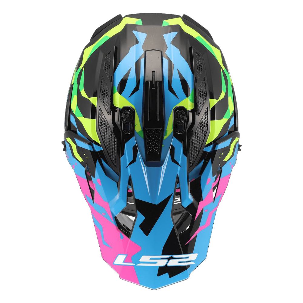 LS2 MX708 FAST II GROTESK, MOTO ĶIVERE, zila, rozā, zaļa LS2 MX708 FAST II GROTESK, MOTO ĶIVERE, zila, rozā, zaļa - Image 6