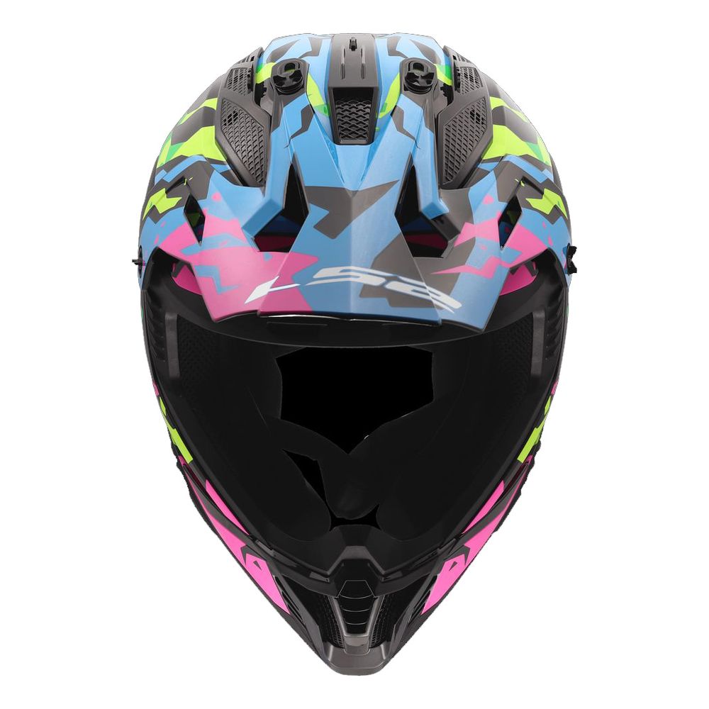 LS2 MX708 FAST II GROTESK, MOTO ĶIVERE, zila, rozā, zaļa LS2 MX708 FAST II GROTESK, MOTO ĶIVERE, zila, rozā, zaļa - Image 7