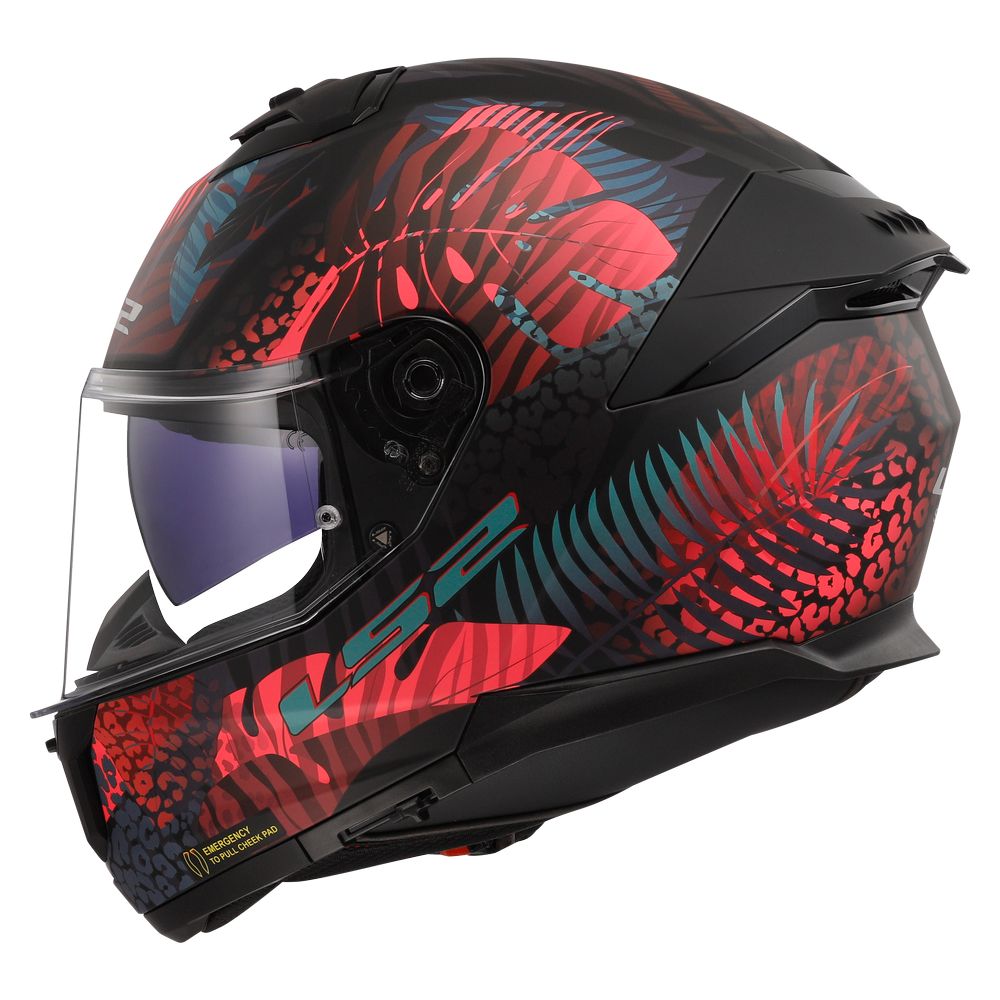LS2 FF808 STREAM II JUNGLE, MOTO ĶIVERE, melna matēta, rozā, zila LS2 FF808 STREAM II JUNGLE, MOTO ĶIVERE, melna matēta, rozā, zila - Image 2