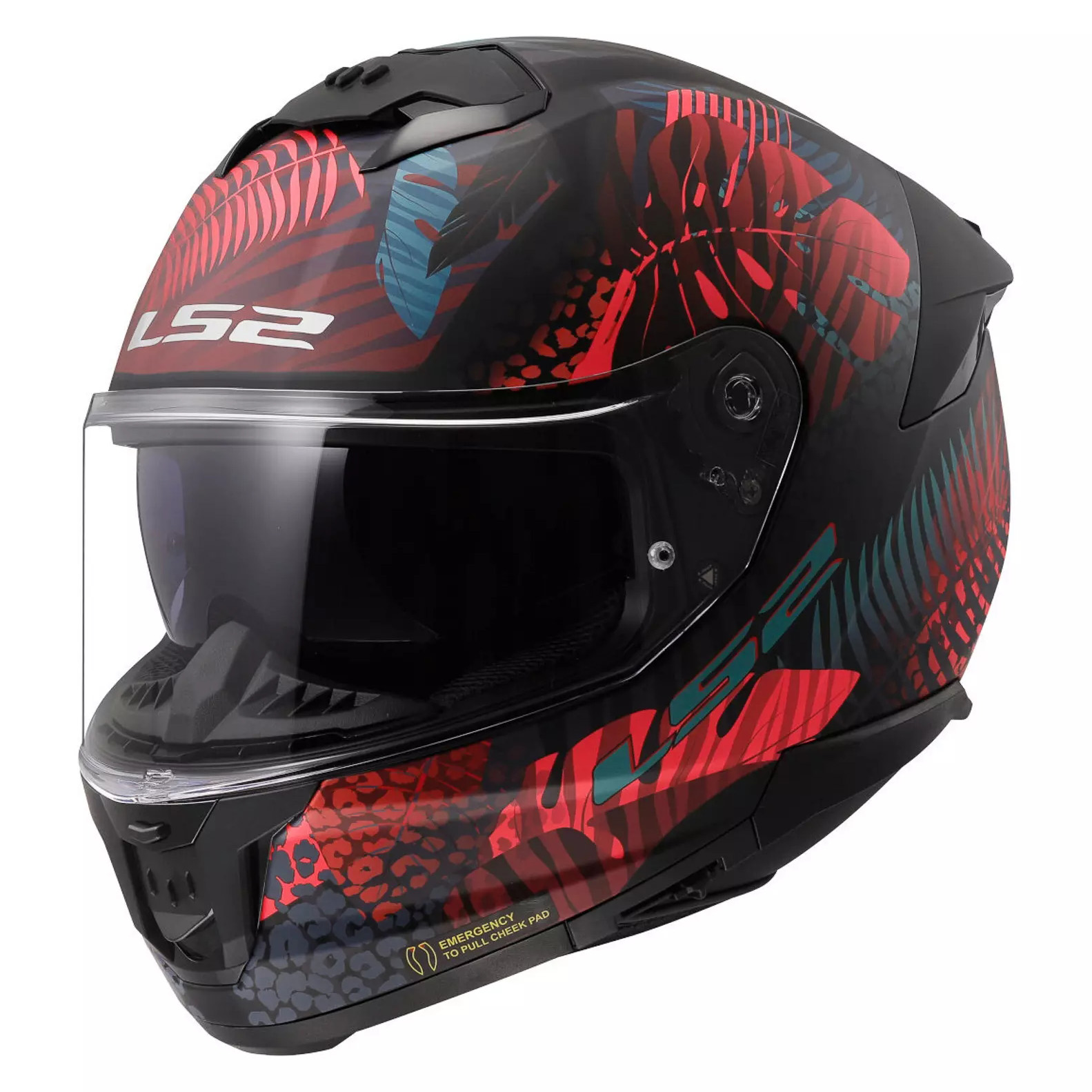 LS2 FF808 STREAM II JUNGLE, MOTO ĶIVERE, melna matēta, rozā, zila LS2 FF808 STREAM II JUNGLE, MOTO ĶIVERE, melna matēta, rozā, zila