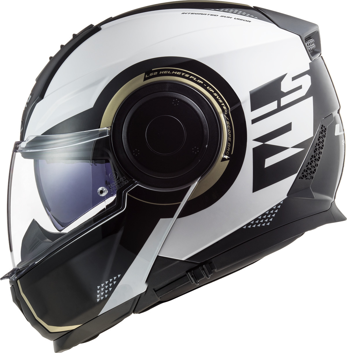 LS2 FF902 SCOPE ARCH, MOTO ĶIVERE, spīdīga balta-titāna LS2 FF902 SCOPE ARCH, MOTO ĶIVERE, spīdīga balta-titāna - Image 2