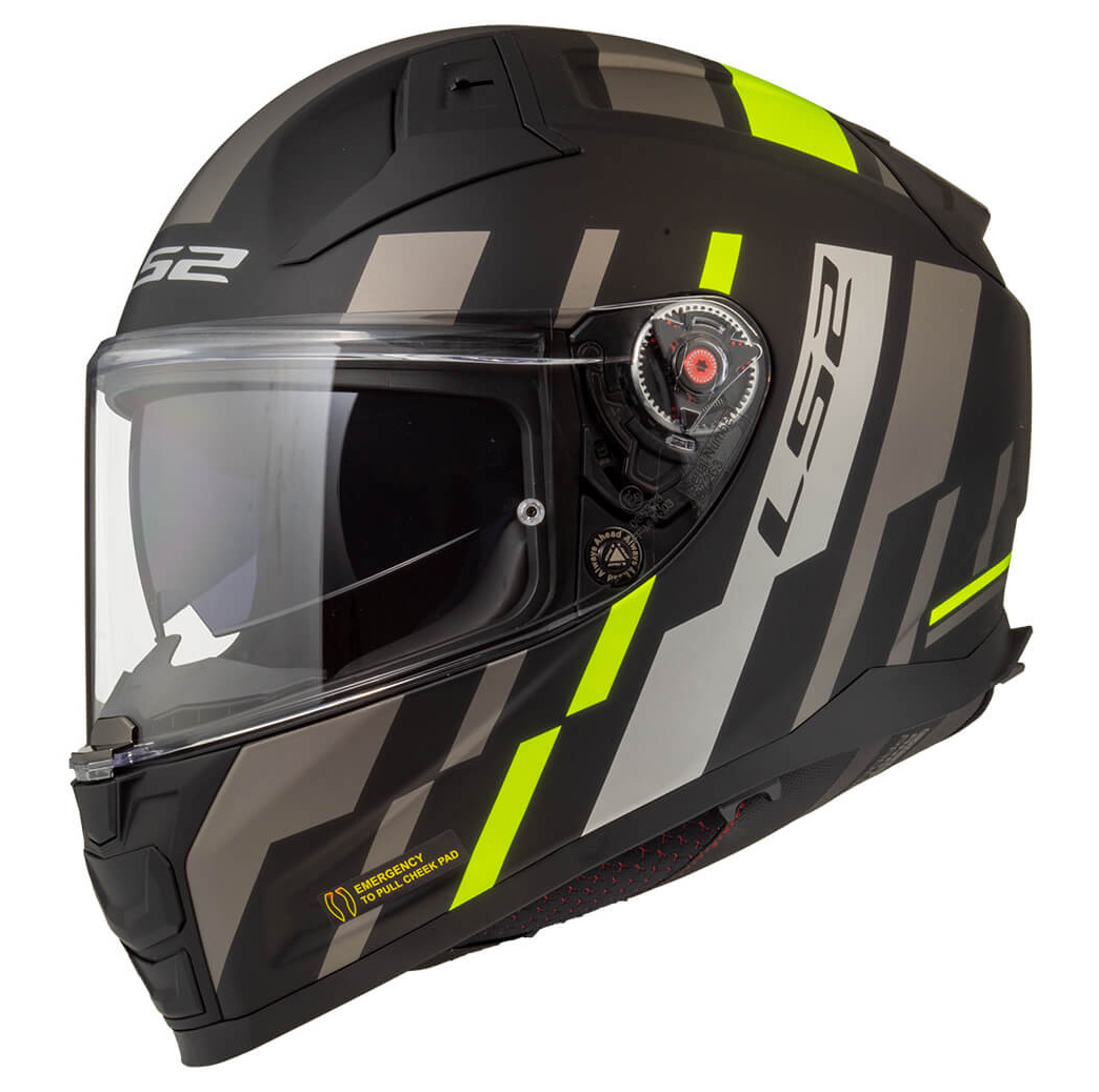 LS2 FF811 VECTOR II TRON, MOTO ĶIVERE, matēta melna, dzeltena LS2 FF811 VECTOR II TRON, MOTO ĶIVERE, matēta melna, dzeltena