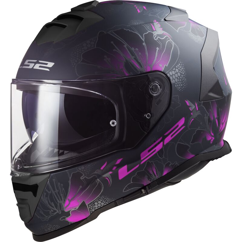 LS2 FF800 STORM II BURST, MOTO ĶIVERE, matēta melna, rozā LS2 FF800 STORM II BURST, MOTO ĶIVERE, matēta melna, rozā