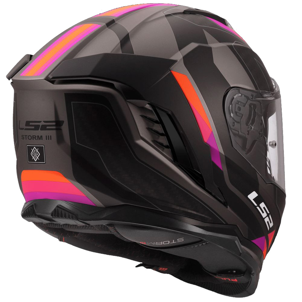 LS2 FF818 STORM III SPORTY, MOTO ĶIVERE, pelēka, violeta LS2 FF818 STORM III SPORTY, MOTO ĶIVERE, pelēka, violeta - Image 2
