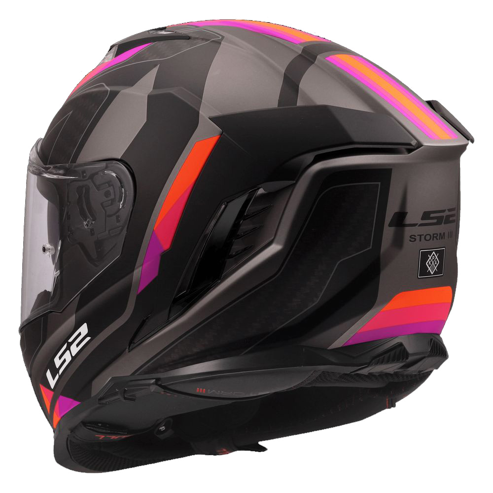 LS2 FF818 STORM III SPORTY, MOTO ĶIVERE, pelēka, violeta LS2 FF818 STORM III SPORTY, MOTO ĶIVERE, pelēka, violeta - Image 8