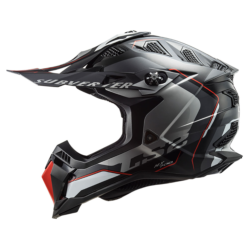 LS2 MX700 SUBVERTER EVO II ARCHED, MOTO ĶIVERE, sudraba, titāna LS2 MX700 SUBVERTER EVO II ARCHED, MOTO ĶIVERE, sudraba, titāna - Image 2