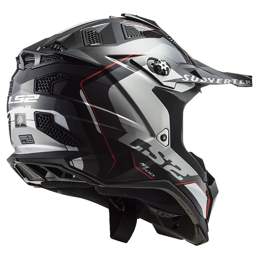 LS2 MX700 SUBVERTER EVO II ARCHED, MOTO ĶIVERE, sudraba, titāna LS2 MX700 SUBVERTER EVO II ARCHED, MOTO ĶIVERE, sudraba, titāna - Image 4
