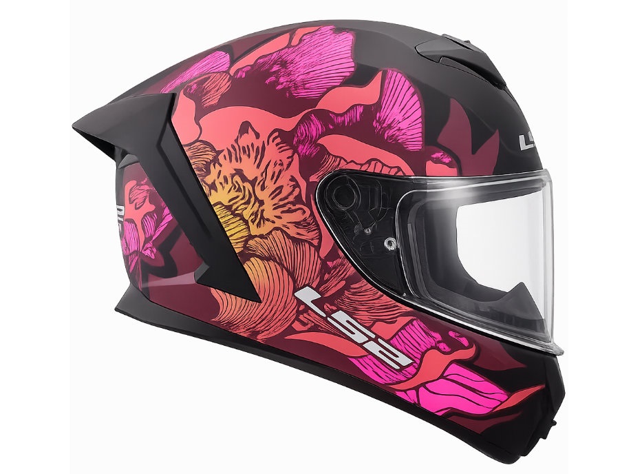 LS2 FF820 RAPID III POPPIES II Helmet, melna, rozā LS2 FF820 RAPID III POPPIES II Helmet, melna, rozā - Image 3