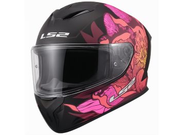 LS2 FF820 RAPID III POPPIES II Helmet, melna, rozā
