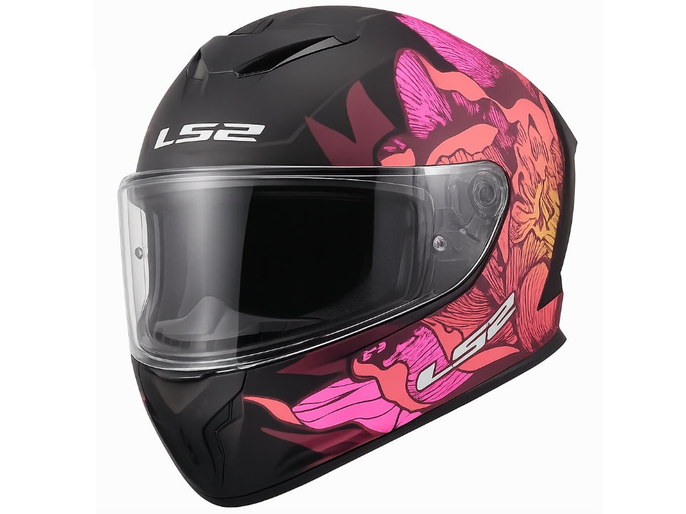 LS2 FF820 RAPID III POPPIES II Helmet, melna, rozā LS2 FF820 RAPID III POPPIES II Helmet, melna, rozā