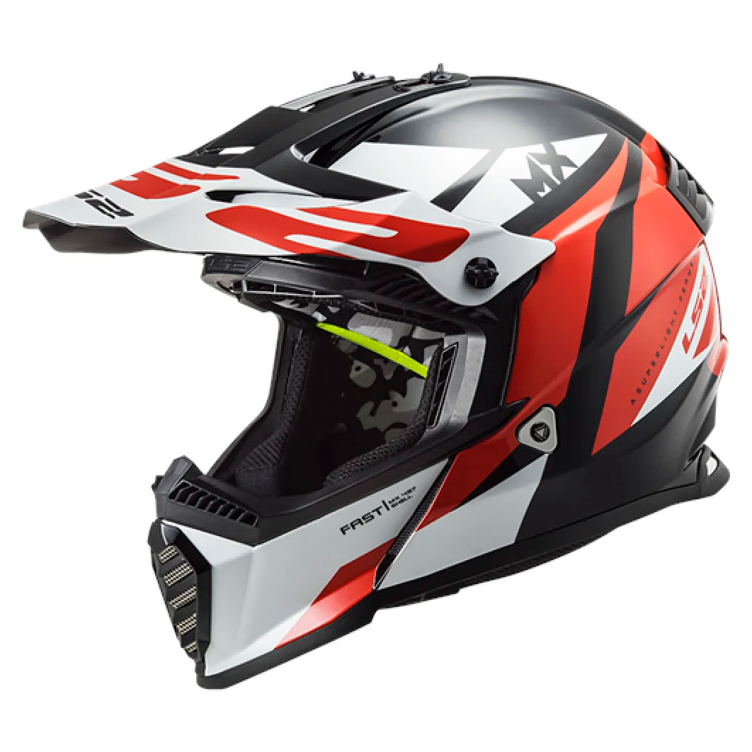 LS2 MX437 FAST EVO MINI CRUSHER, MOTO ĶIVERE, - melna-sarkana LS2 MX437 FAST EVO MINI CRUSHER, MOTO ĶIVERE, - melna-sarkana