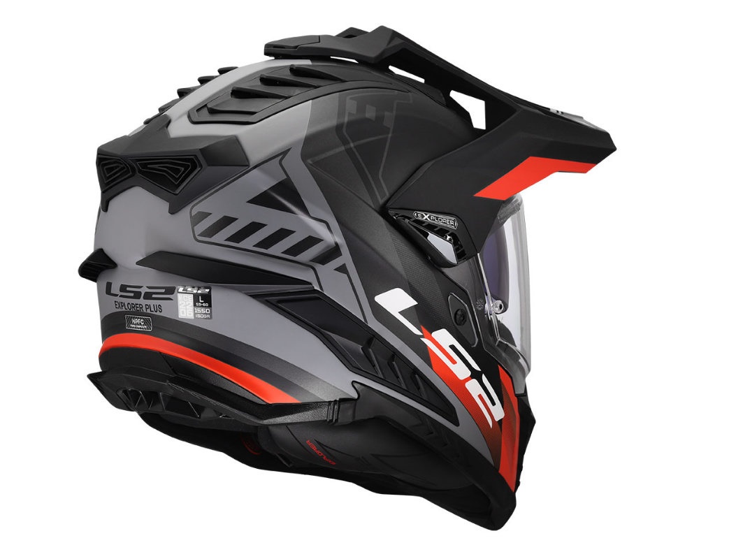 LS2 MX701 EXPLORER HEXA enduro, MOTO ĶIVERE, -melns-sarkans-pelēks LS2 MX701 EXPLORER HEXA enduro, MOTO ĶIVERE, -melns-sarkans-pelēks - Image 2