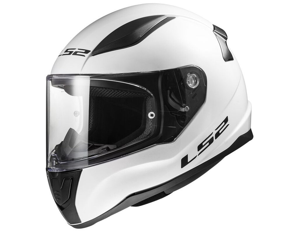 LS2 FF353 RAPID MINI SINGLE MONO, MOTO ĶIVERE, balta spīdīga LS2 FF353 RAPID MINI SINGLE MONO, MOTO ĶIVERE, balta spīdīga